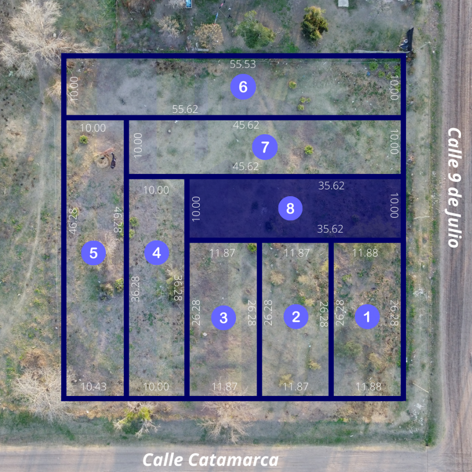 Lote N°8 terreno San Genaro Zona Este "Catamarca y 9 de Julio"