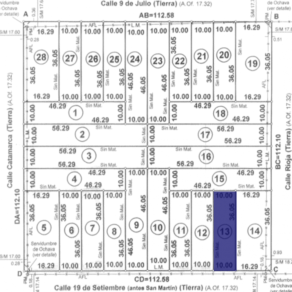 Terreno N°13 Lote en venta San Genaro Zona Este "28 Terrenos"