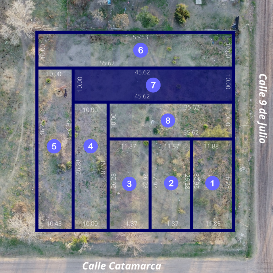 Lote N°7 terreno San Genaro Zona Este "Catamarca y 9 de Julio"