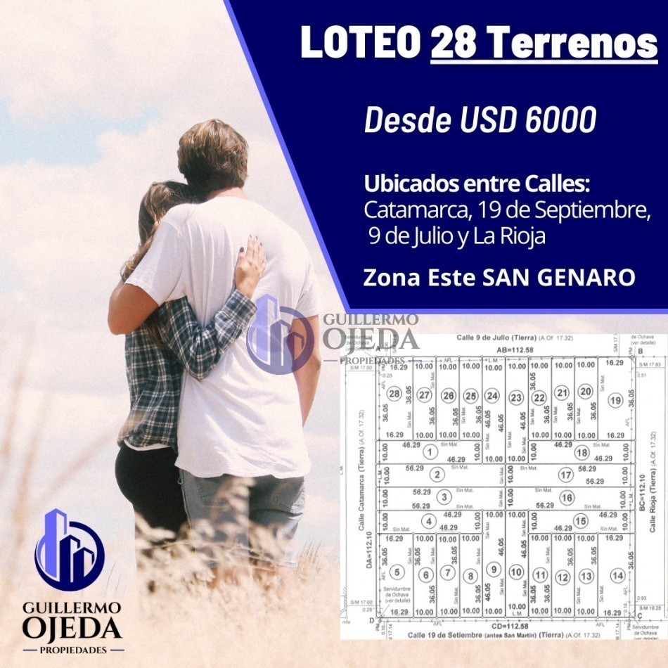 Terreno N°5 Lote en venta San Genaro Zona Este "28 Terrenos"